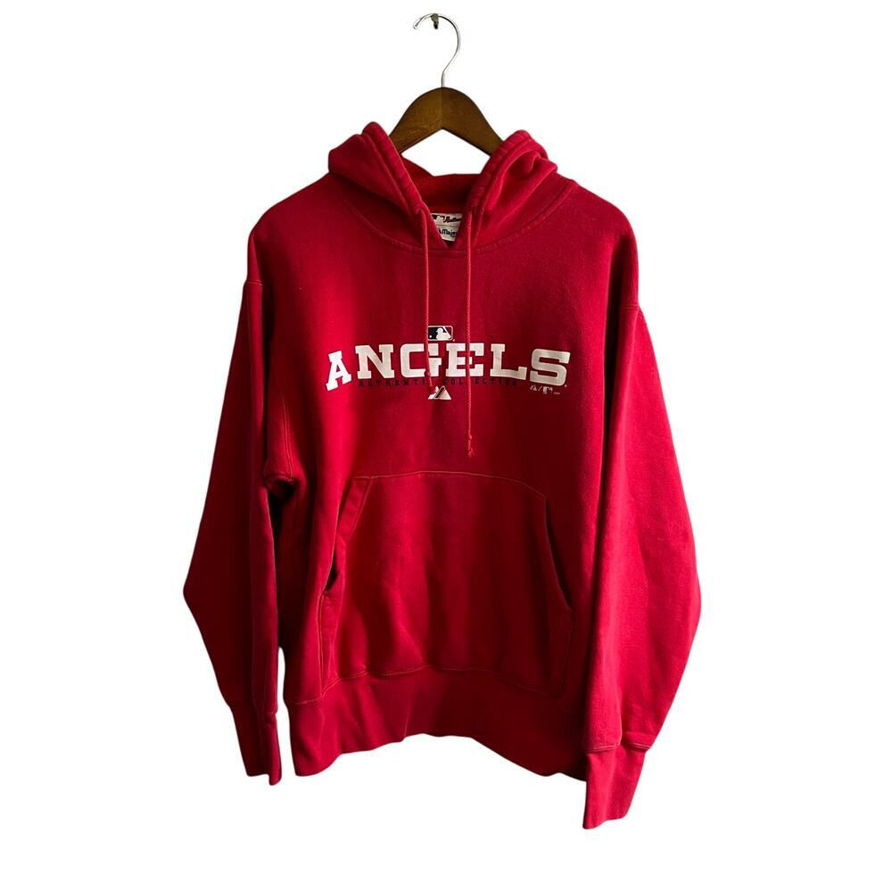 Los Angeles Angels Majestic Authentic Collection Hoodie Red MLB 2006 Size L Y2K